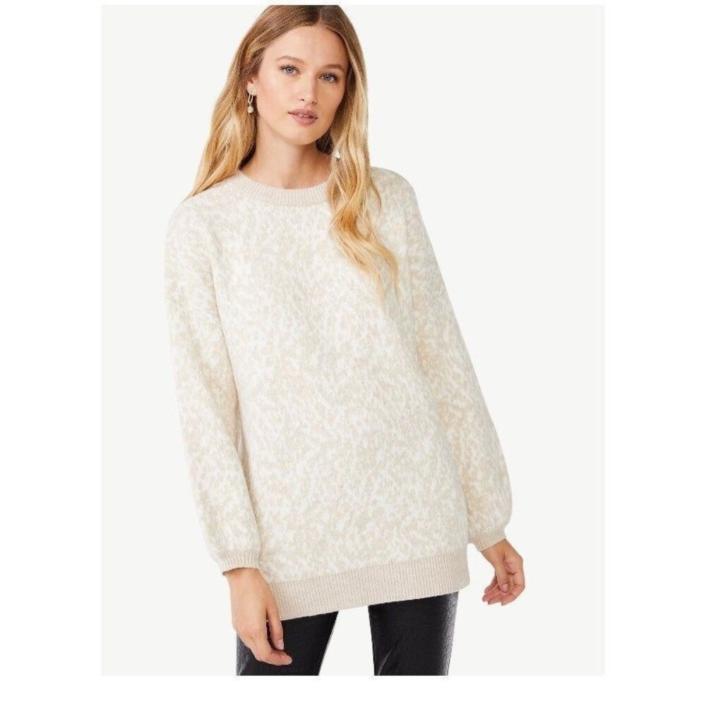 Scoop Women's Camo Print Puff Sleeve Sweater - XL